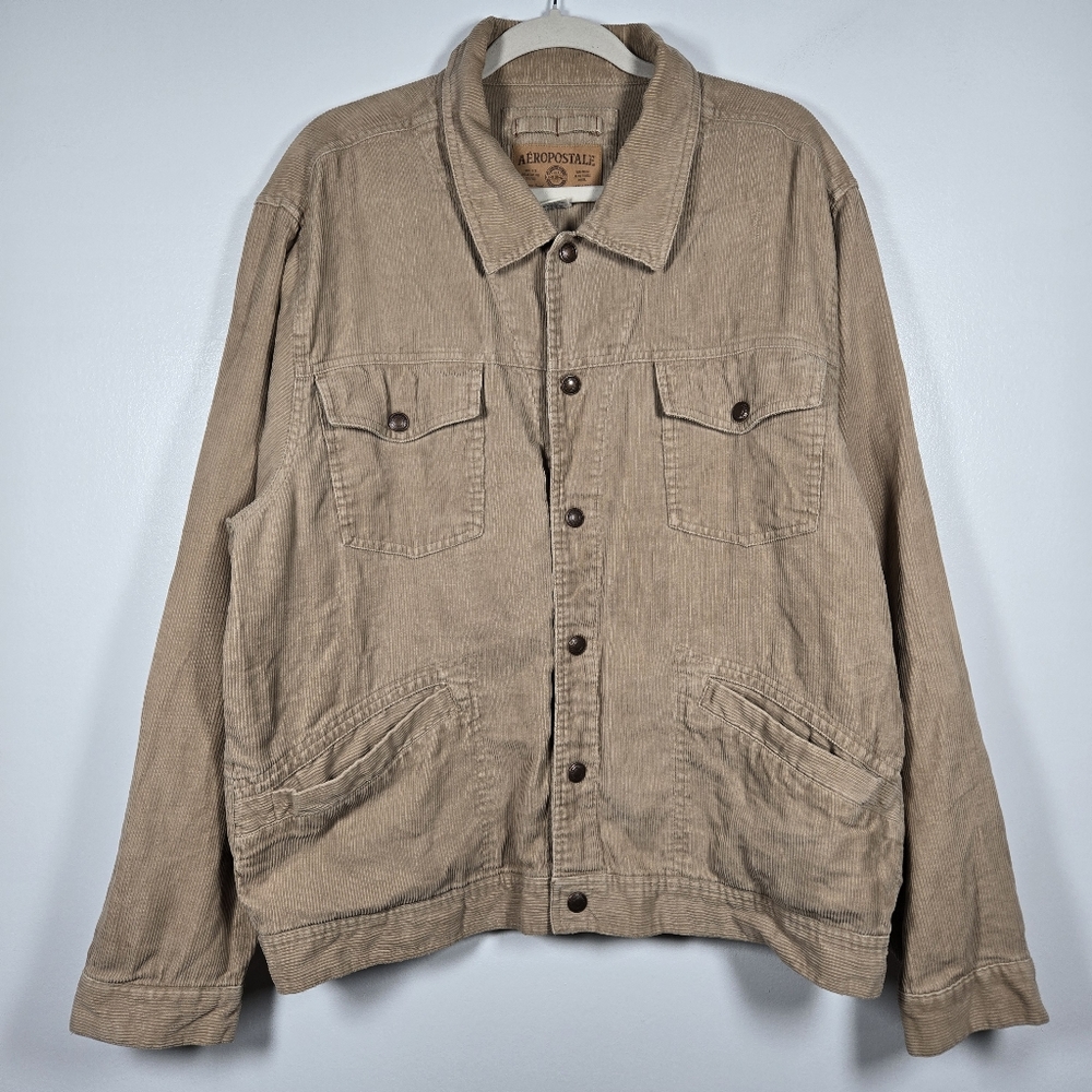 Vintage 90s Aeropostale Corduroy Snap Button Down Shirt Shacket Mens Size XL